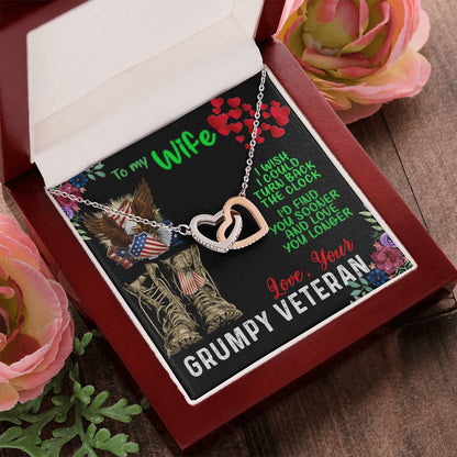 Veteran Wife Interlocking Heart Necklace Interlocking Hearts Necklace