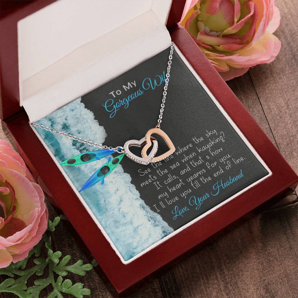 To My Wife Necklace Gnome Ribbon Pendant Dwarf Jewelry Wife Necklace Husband To Wife Silver Valentine Gnomes Valentines Day Gift For Her Interlocking Hearts Necklace