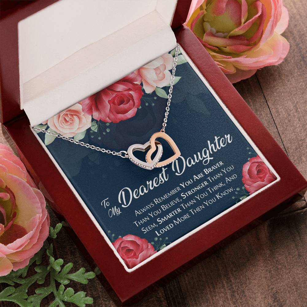 Best Gift For Daughter Always Remember You Are Breaver Interlocking Hearts Necklace