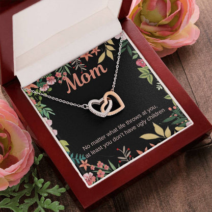 Funny Mom Necklace Interlocking Hearts Necklace