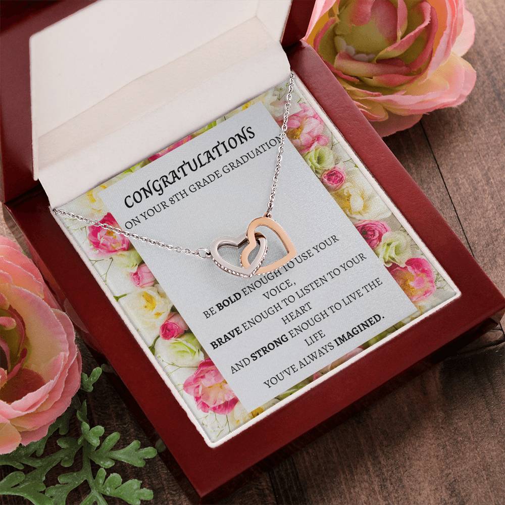 8Th Grade Graduation Interlocking Necklace Interlocking Hearts Necklace