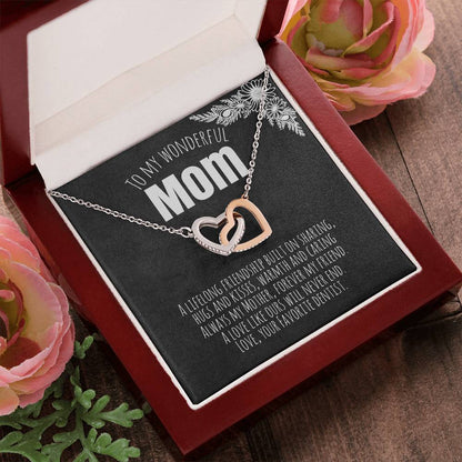 To My Wonderful Mom - Love Your Favorite Dentist Interlocking Hearts Necklace