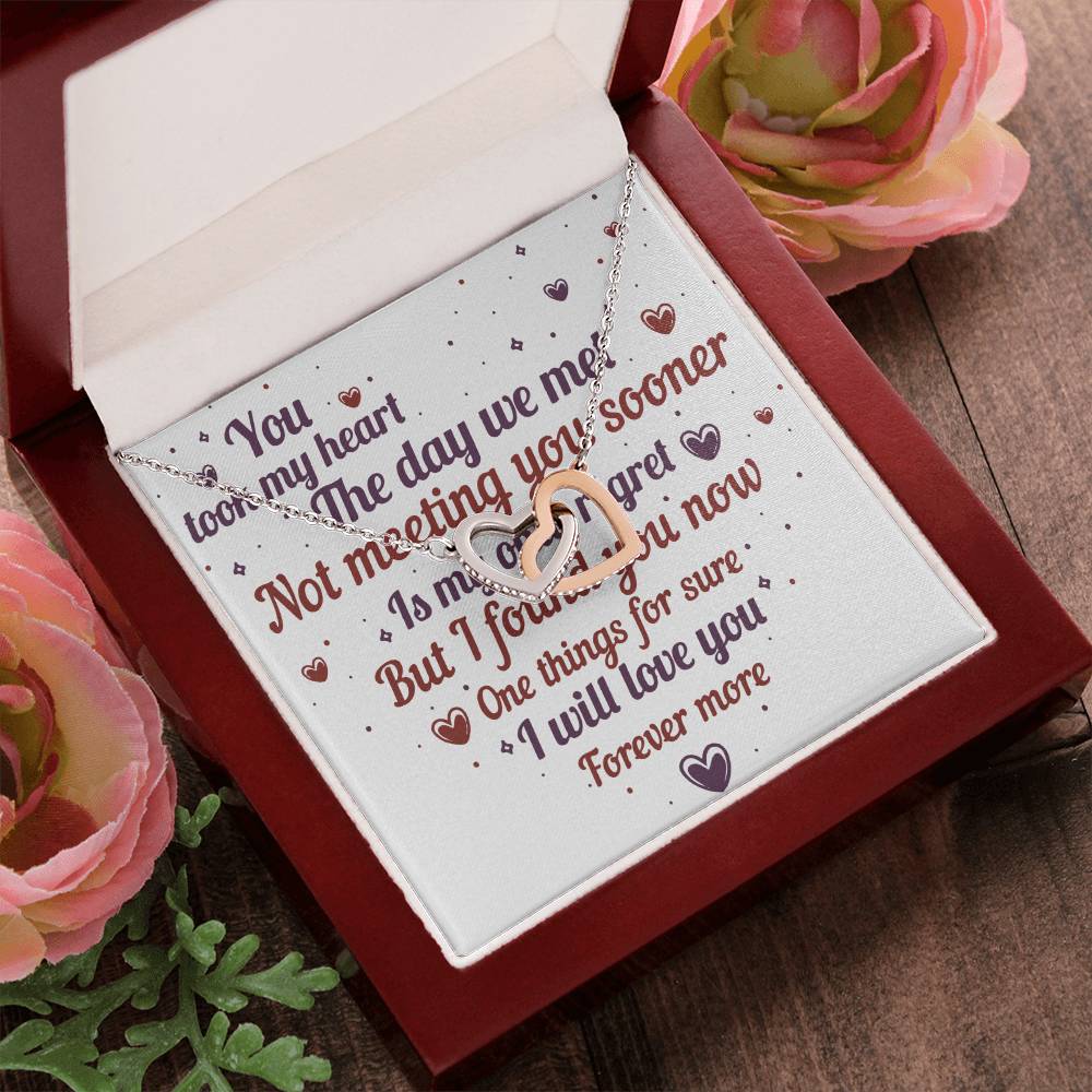 Anniversary Gift Heart Girl Boyfriend Wife Wedding Interlocking Hearts Necklace