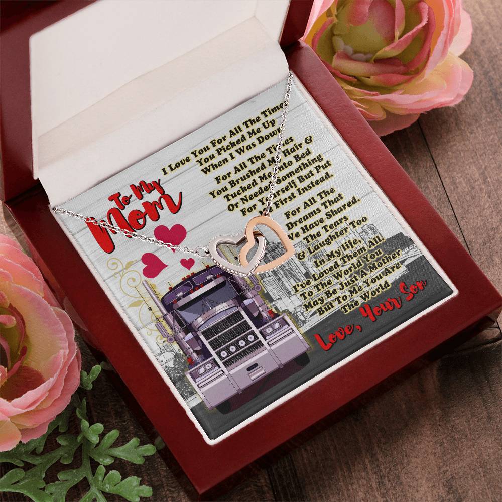 Trucker'S Mom- Interlocking Heart Necklace Interlocking Hearts Necklace