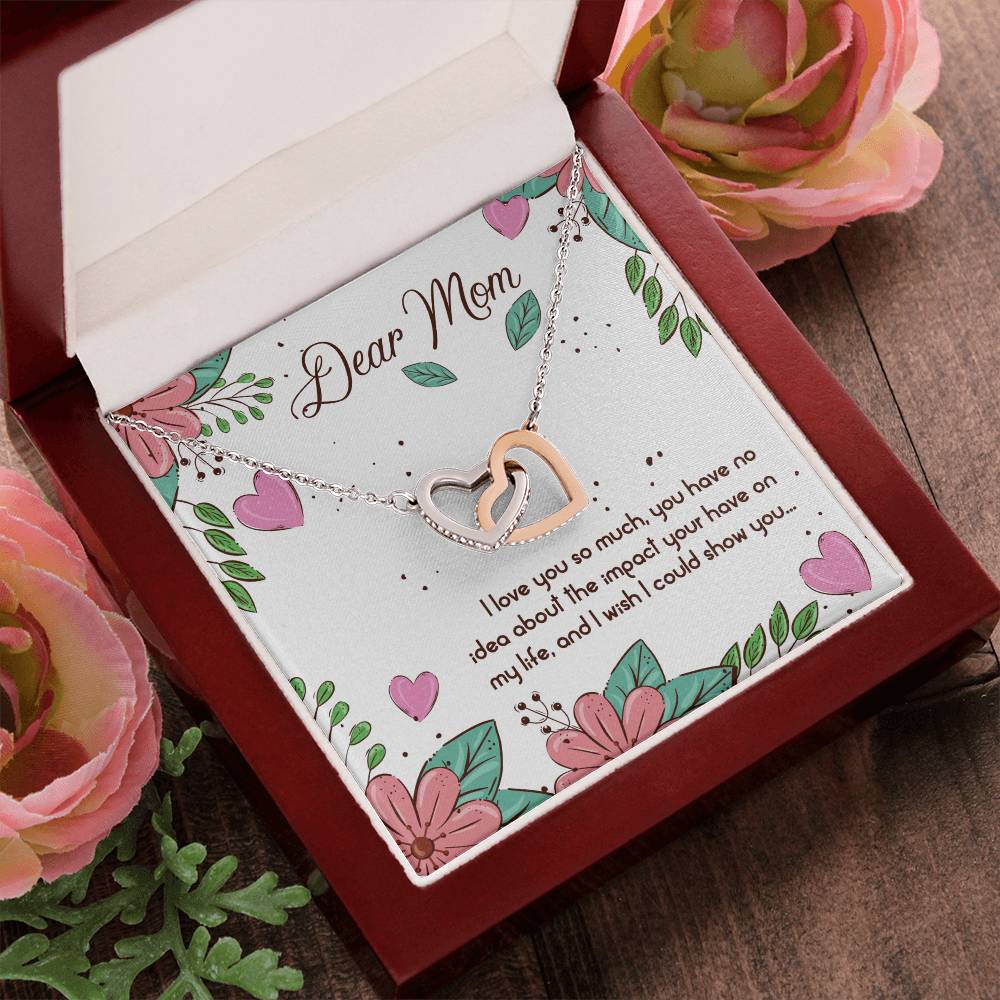 Beautiful Gift To To My Wonderful Mom - We Are Two Heart Together Interlocking Hearts Necklace