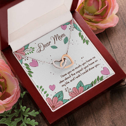 Beautiful Gift To To My Wonderful Mom - We Are Two Heart Together Interlocking Hearts Necklace