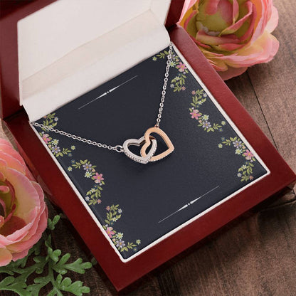 Two Hearts Necklace For Her Interlocking Hearts Necklace
