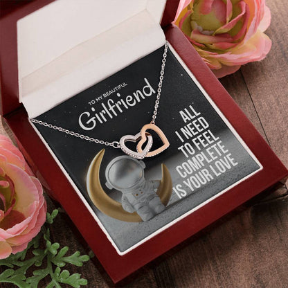 All I Need Is Your Love -Two Hearts Necklace Interlocking Hearts Necklace