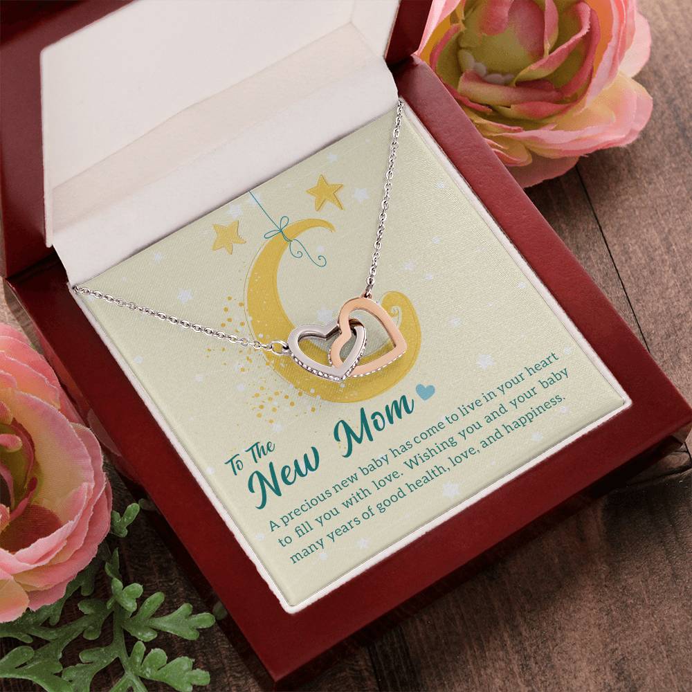 To The New Mom A Precious New Baby Interlocking Hearts Necklace