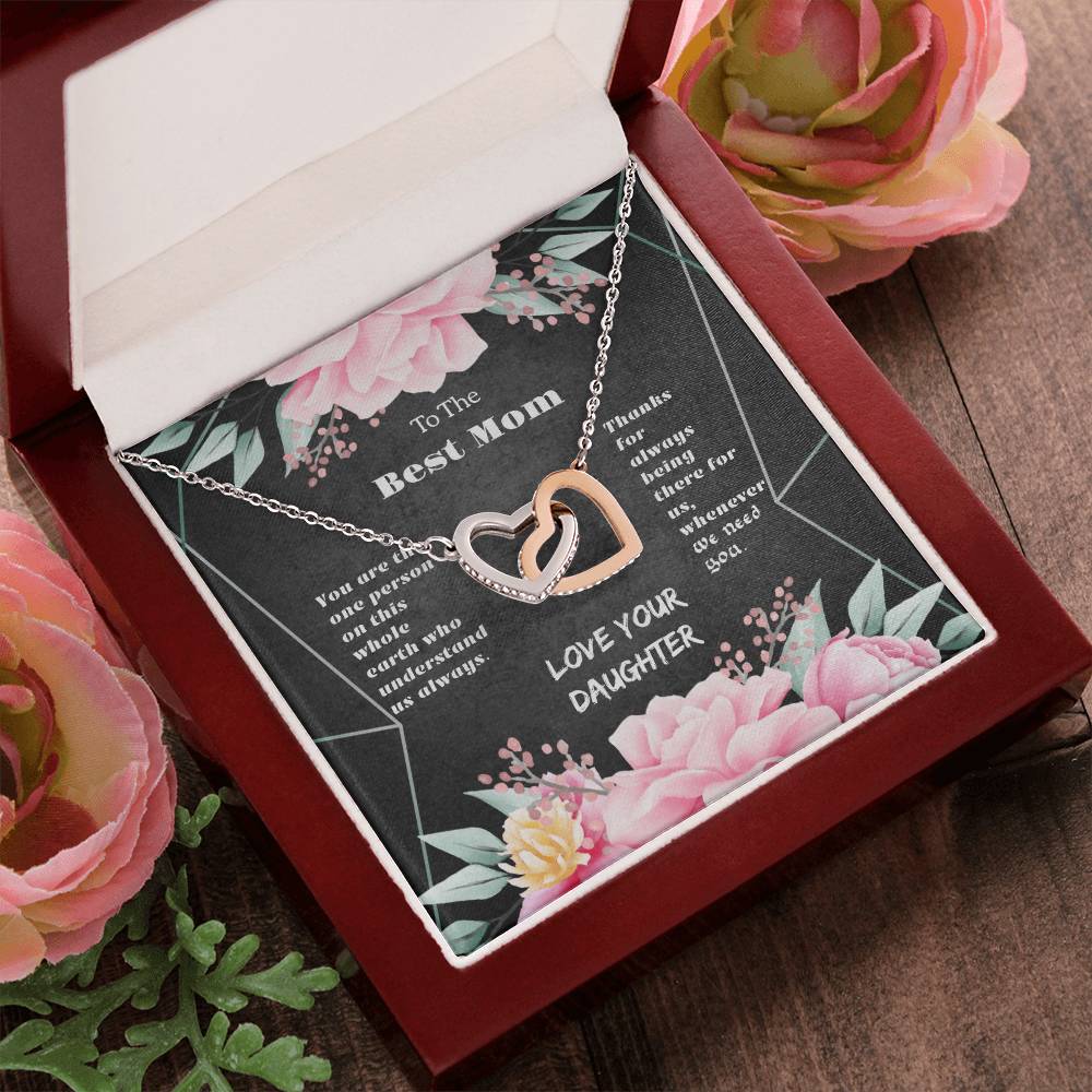 To The Best Mom Interlocking Hearts Necklace