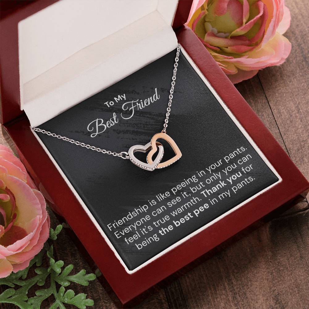 Funny Gift For Your Best Friend Interlocking Hearts Necklace