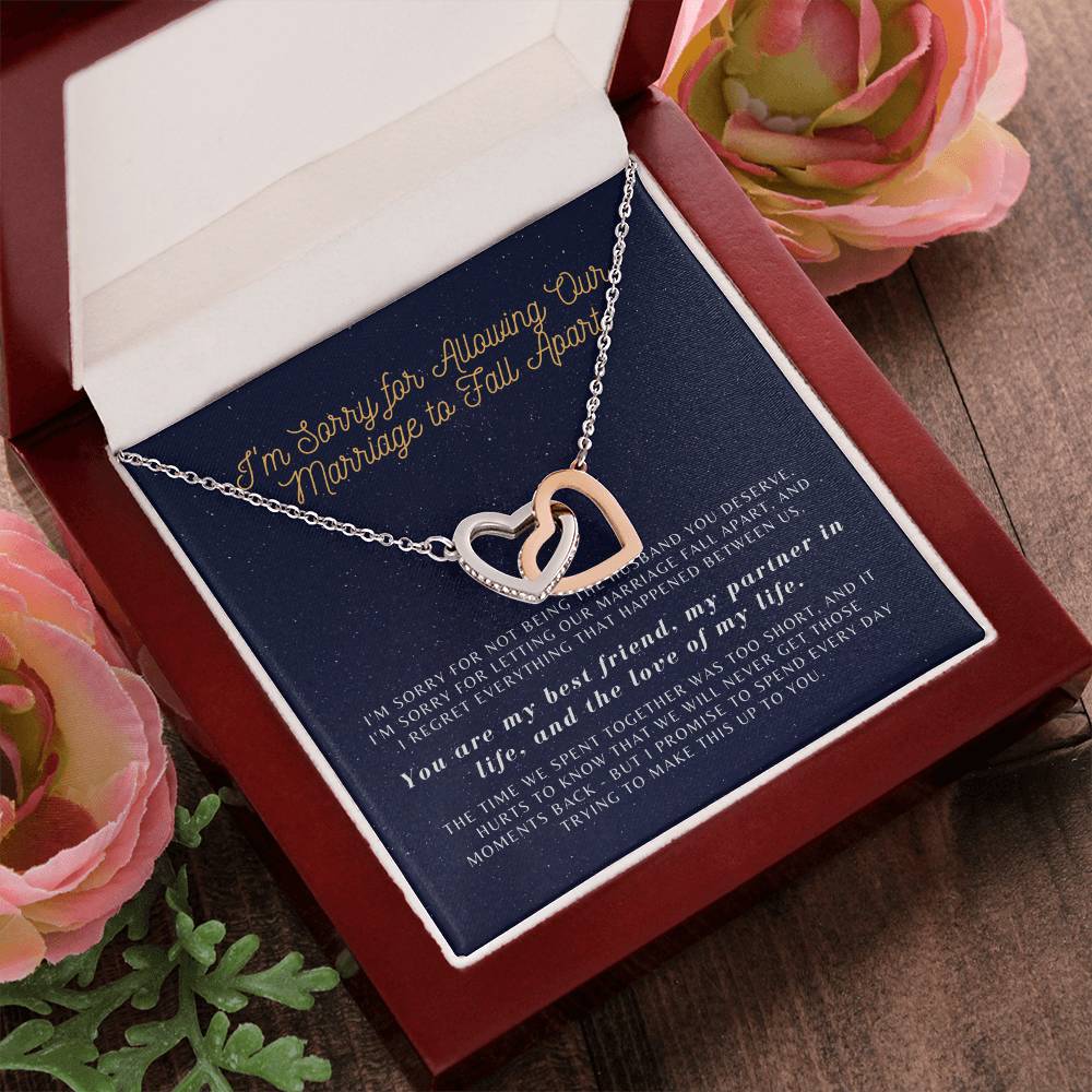 Apology Gift For Wife From Guilty Husband Interlocking Hearts Necklace