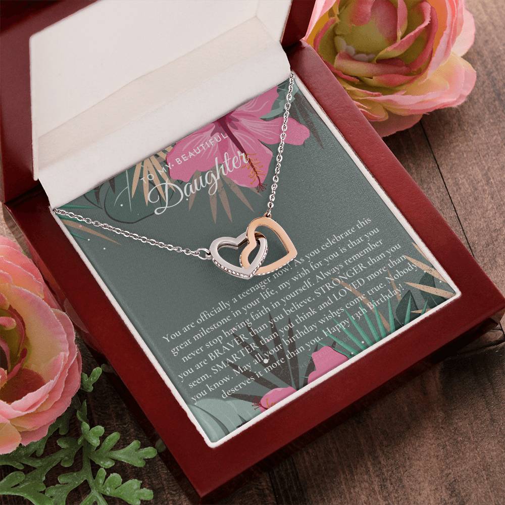Gift For 13 Year Old Girl Gifts 13Th Birthday Girl 13Th Birthday Gift Thirteenth Birthday Necklace Teen Birthday Gift Official Teenager Interlocking Hearts Necklace