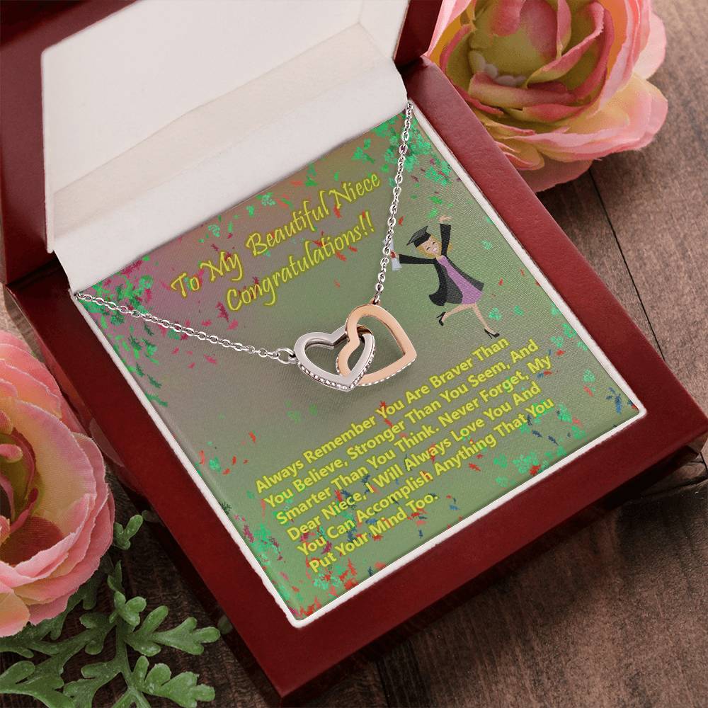 College Graduation Gift Heart Necklace Class Of 2021 Graduation Gift For Her 2021 Graduation Gift For Niece Graduation Gift Card Interlocking Hearts Necklace