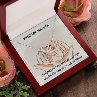 Colier Inimi Conectate Pentru Viitoare Mamica Interlocking Hearts Necklace
