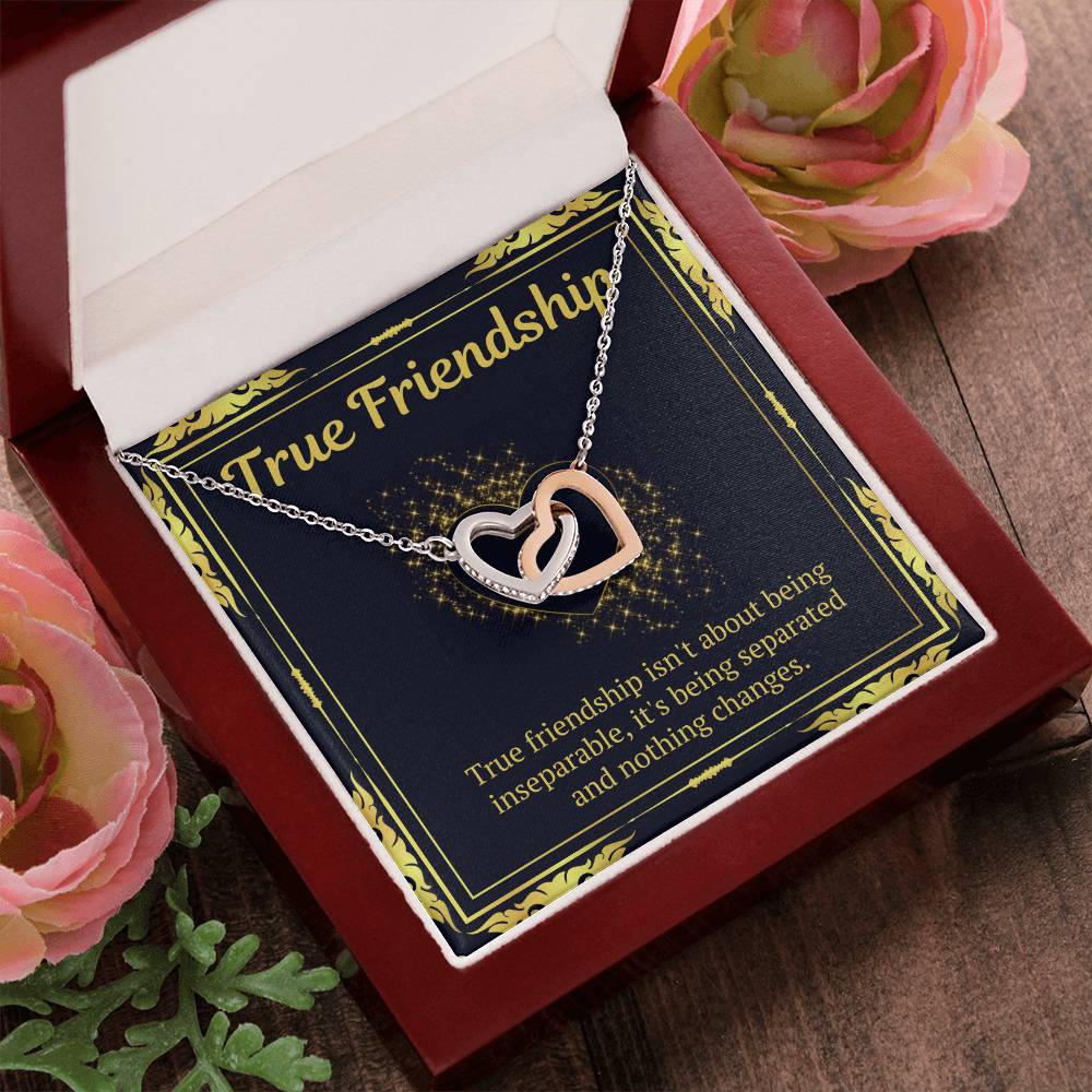 True Friendship Necklace Interlocking Hearts Necklace