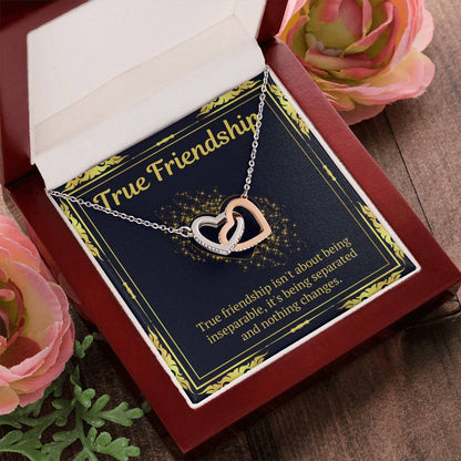 True Friendship Necklace Interlocking Hearts Necklace