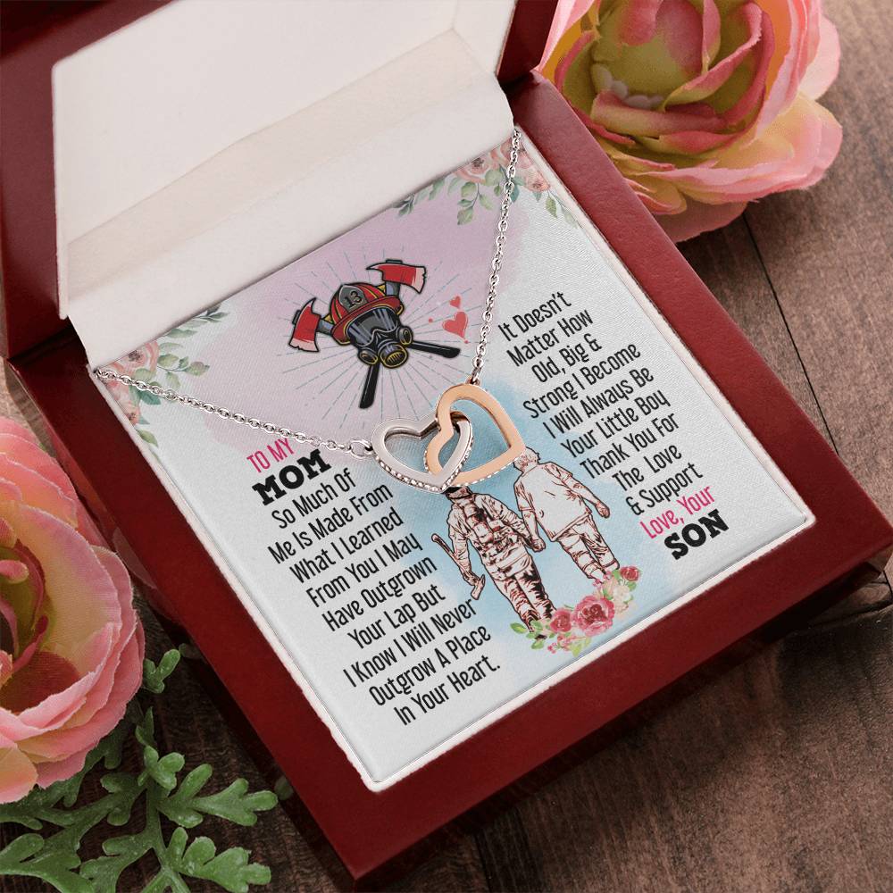 Firefighter'S Mom - Interlocking Heart Necklace Interlocking Hearts Necklace