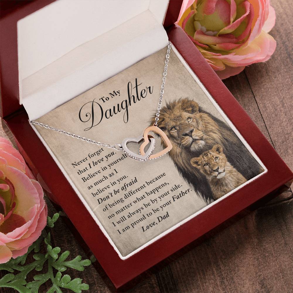 Daughter - Believe In Yourself - Necklace Interlocking Hearts Necklace