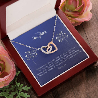Daughter Two Hearts Necklace Interlocking Hearts Necklace