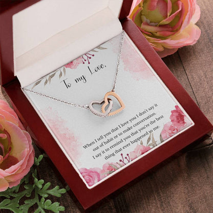 Valentine'S Gift For Girlfriend - You That You'Re The Best Thing That Ever Happened To Me. Interlocking Hearts Necklace