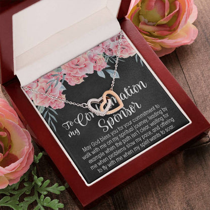Confirmation Sponsor Interlocking Hearts Necklace Gift For Women Sponsor Confirmation Necklace Gifts For Sponsors Religious Thank You Gift