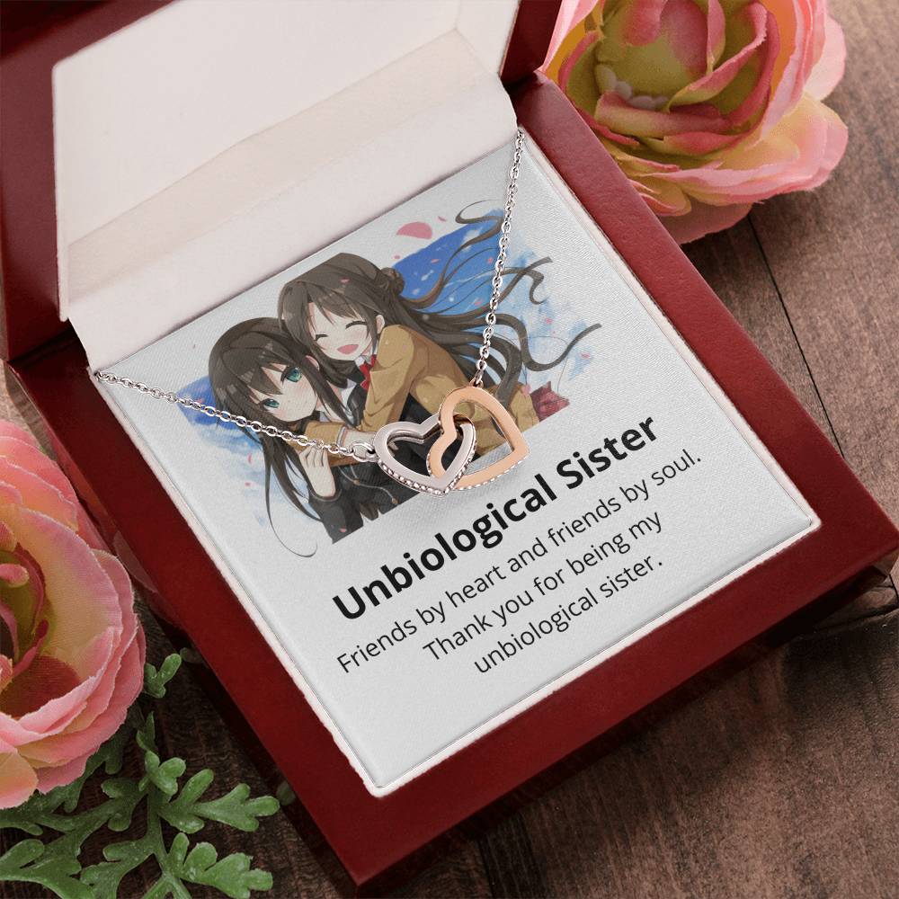 Unbiological Sister - Necklace Interlocking Hearts Necklace