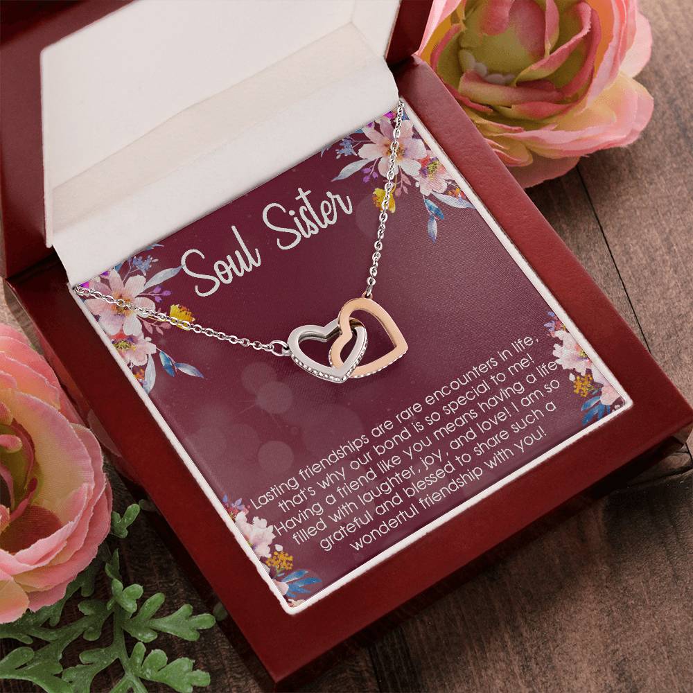 Birthday Gift For Best Friend Soul Sister Necklace Gift Gift For Best Friend Gift Interlocking Hearts Necklace Gift For Soul Sister Bff