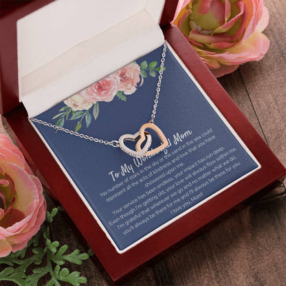 Wonderful Mom From Daughter Interlocking Hearts Necklace