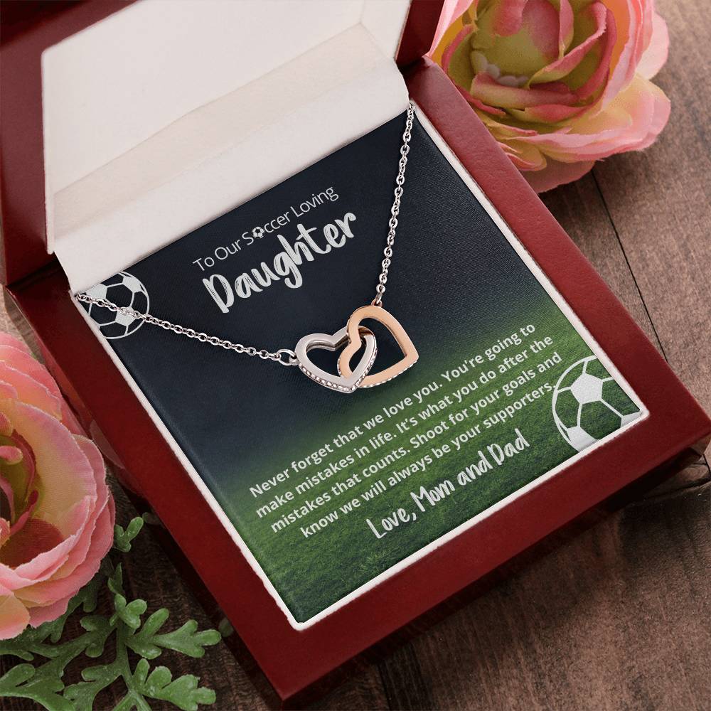 We Love You Shoot For Goals Necklace Interlocking Hearts Necklace