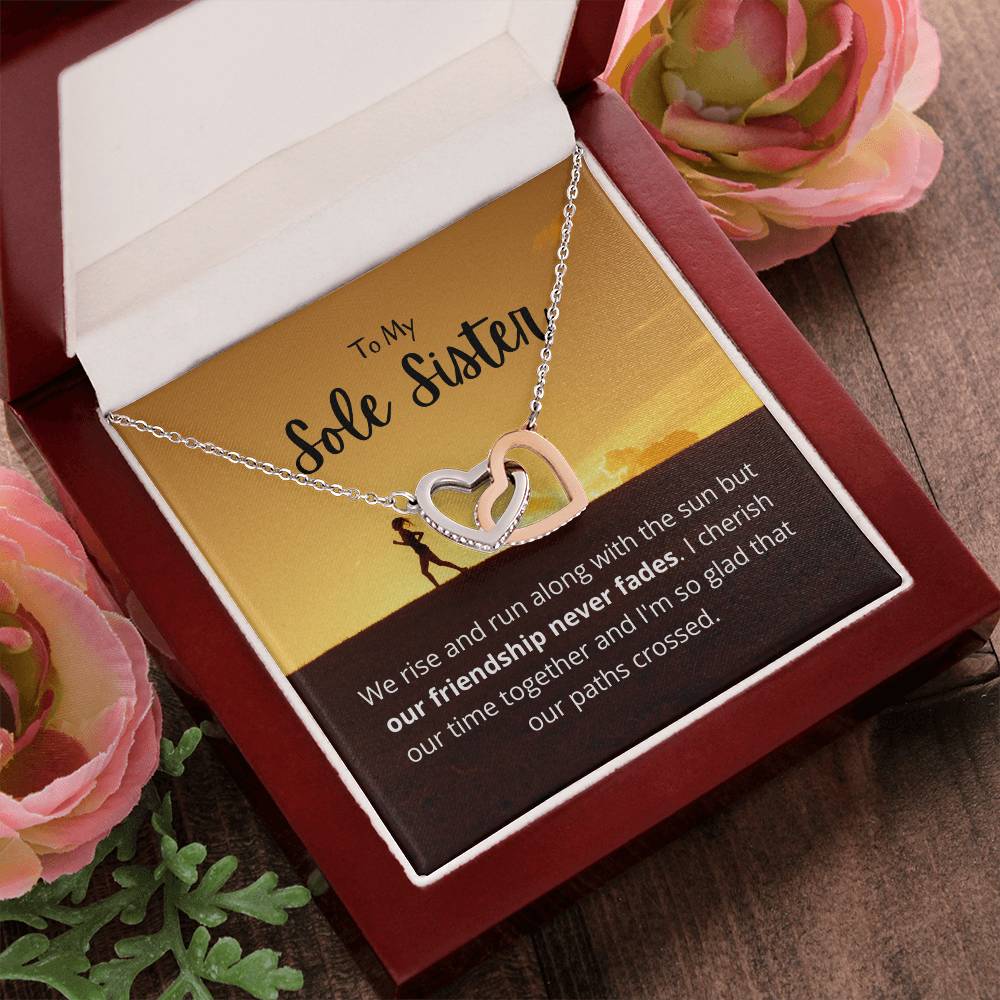 Friendship Never Fades Necklace - Gift For Your Runningworkout Bff Tribe Necklace Best Friend Gift Bff Gift Interlocking Hearts Necklace