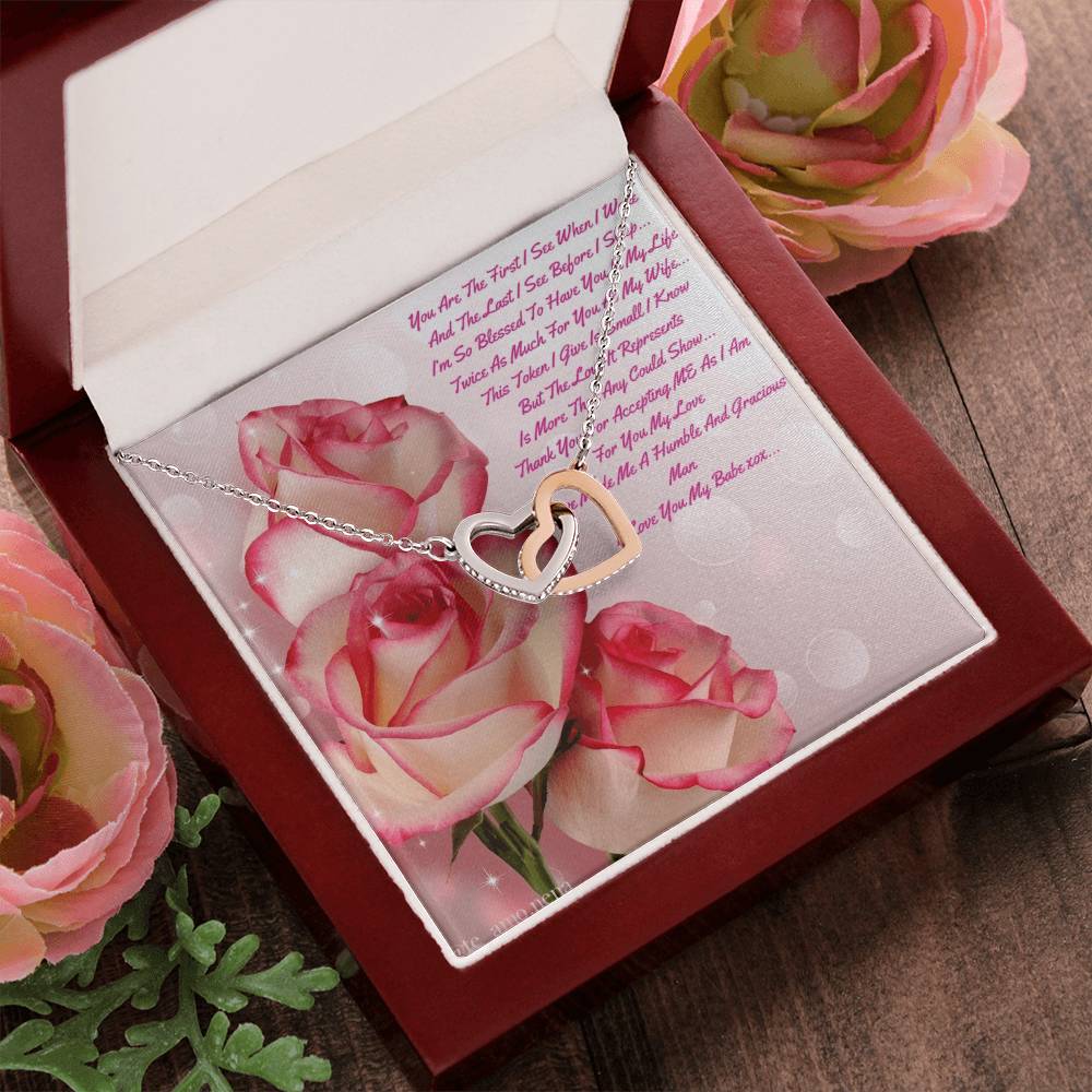 You Are The First I See When I Wake. Interlocking Hearts Necklace