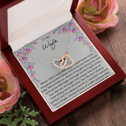 To My Wife When I Fell In Love With You - Lily Interlocking Hearts Necklace
