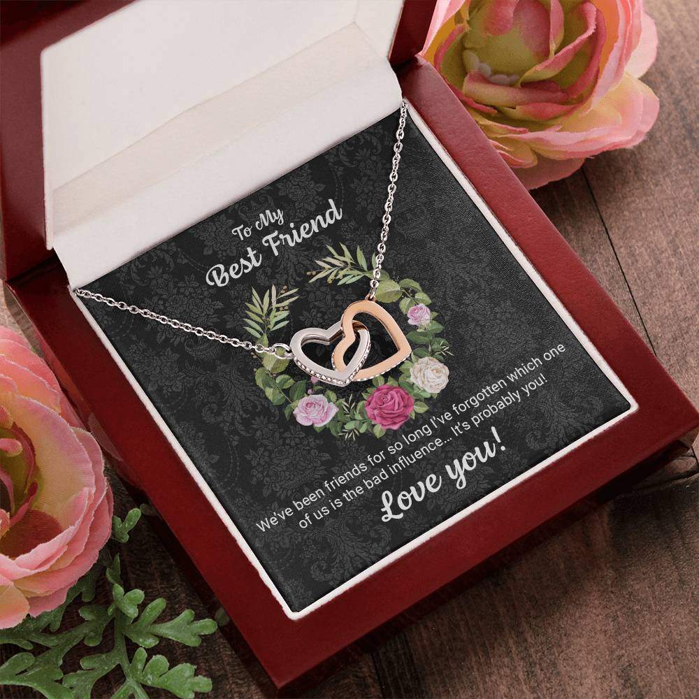 Best Friends Twin Hearts Necklace Interlocking Hearts Necklace