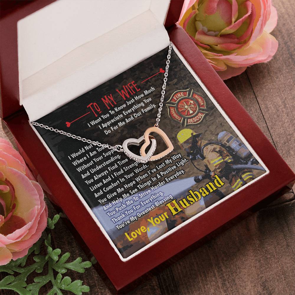 Firefighter'S Wife - Interlocking Heart Necklace Interlocking Hearts Necklace