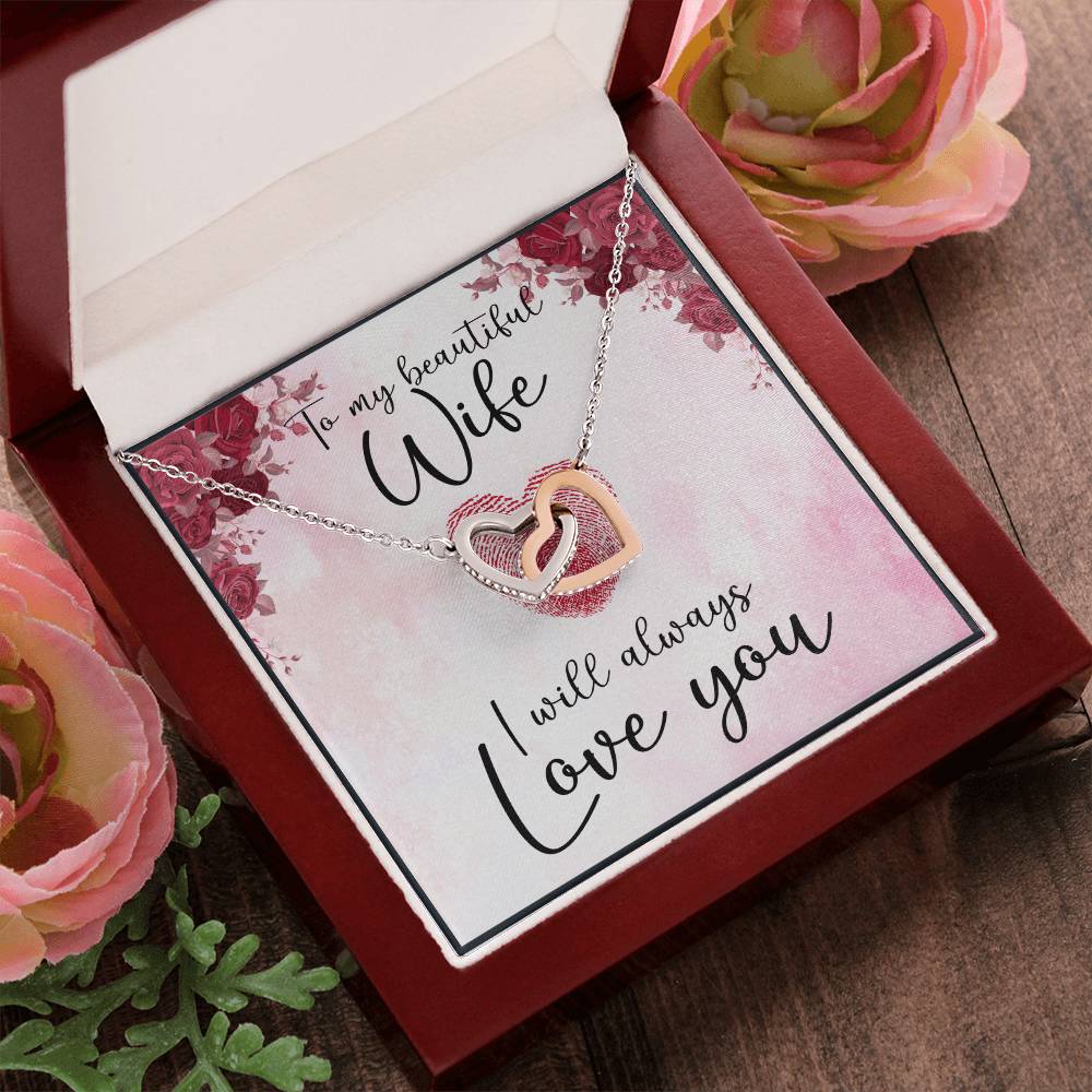 To My Wife Necklace - Anniversary Gift For Wife Birthday Gift For Wife Gift For Wife Necklace For Wife Gift For Wife Birthday Interlocking Hearts Necklace