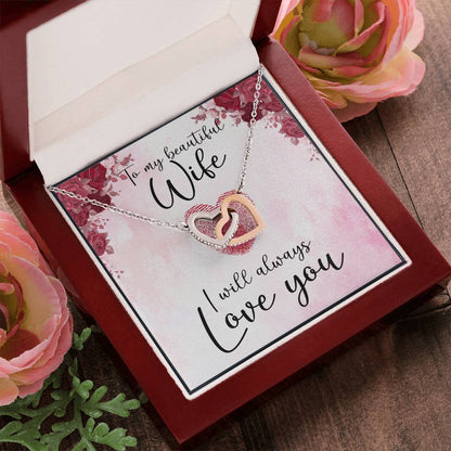 To My Wife Necklace - Anniversary Gift For Wife Birthday Gift For Wife Gift For Wife Necklace For Wife Gift For Wife Birthday Interlocking Hearts Necklace
