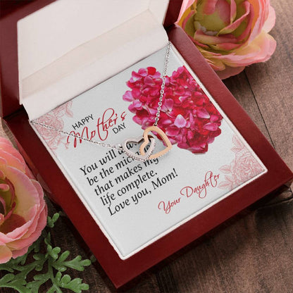 Gift For Mom - Make My Life Complete - The Interlocking Heart Necklace Interlocking Hearts Necklace