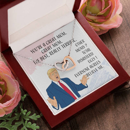 You Are A Great ! Interlocking Hearts Necklace