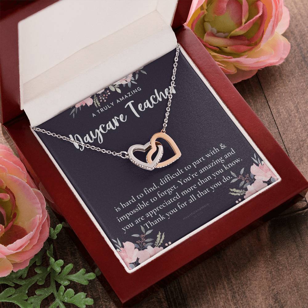 Daycare Teacher Gift For Daycare Provider Gifts Daycare Thank You Gifts Preschool Teacher Gift Thank You Gift Daycare Interlocking Hearts Necklace