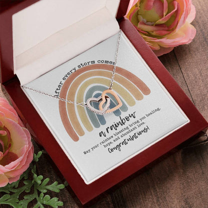 After Every Storm Comes A Rainbow Necklace Interlocking Hearts Necklace