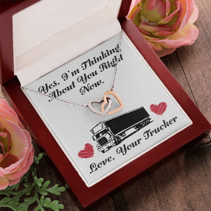 Trucker'S Girlfriend- Interlocking Heart Necklace Interlocking Hearts Necklace