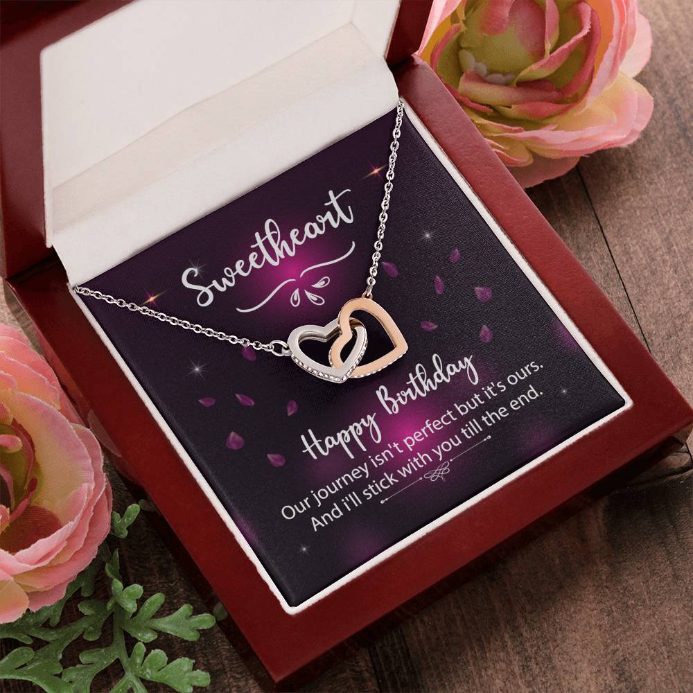 To Significant Other ? Sweetheart Happy Birthday ? Interlocking Hearts Necklace