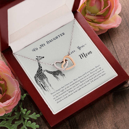 For Daughter - Never Forget That I Love You - Interlocking Hearts Necklace