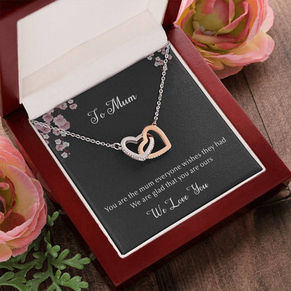 We Love Mum Interlocking Hearts Necklace