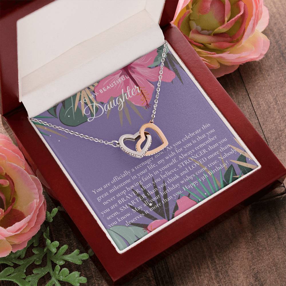 Gift For 13 Year Old Girl Gifts 13Th Birthday Girl 13Th Birthday Gift Thirteenth Birthday Necklace Teen Birthday Gift Official Teenager Interlocking Hearts Necklace