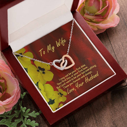 To My Wife Necklace Husband To Wife Gift For My Wife Romantic Wife Gift Wife Birthday Surprise Wife Appreciation Necklace For My Wife Interlocking Hearts Necklace