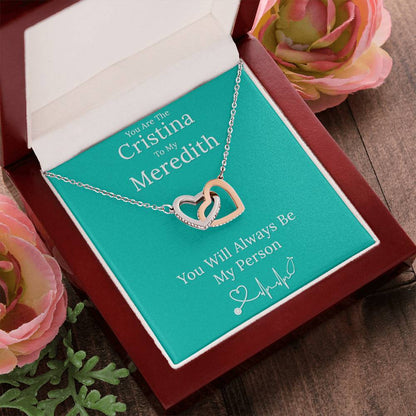 You Are The Cristina To My Meredith Necklace Interlocking Hearts Necklace
