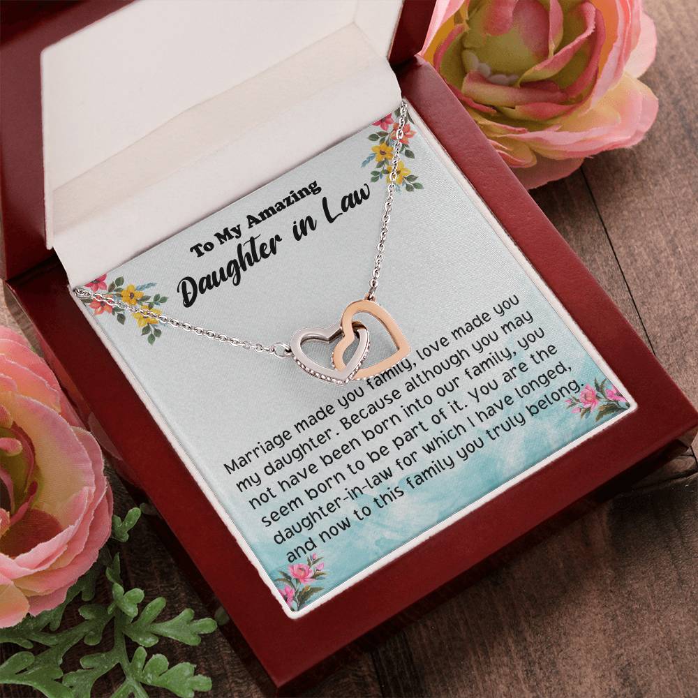 Daughter In Law Gift From Mother In Law To Bride Wedding Gift For Daughter-In-Law On Wedding Day Gift For Bride Interlocking Hearts Necklace