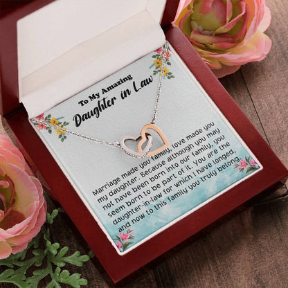 Daughter In Law Gift From Mother In Law To Bride Wedding Gift For Daughter-In-Law On Wedding Day Gift For Bride Interlocking Hearts Necklace